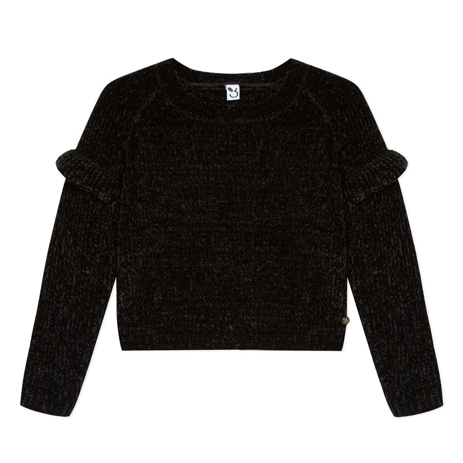 Girls Black Pullover Sweater