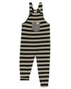 Unisex organic cotton black and nude striped sleeveless dungaree by TurtleDove London.