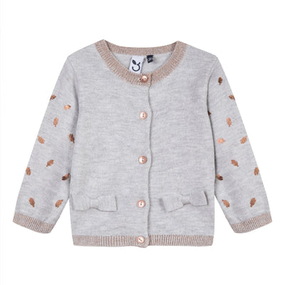 Baby & Toddler Girls Beige Knit Cardigan With Bows