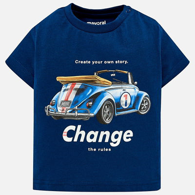 Boys Short Sleeved Car Print T-Shirt