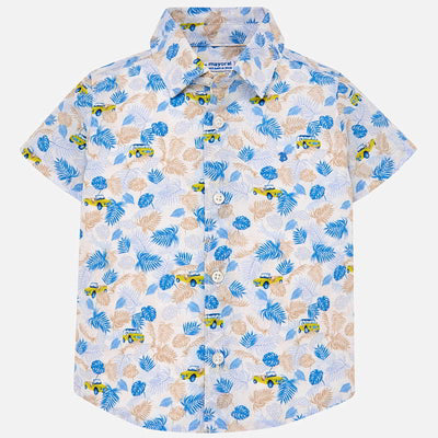 Boys Short Sleeved Patterned Shirt