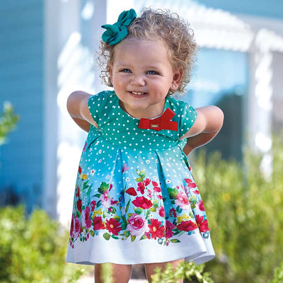 Sleeveless Polka Dot Dress For Baby Girl