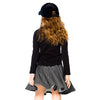Girls Preppy Black Flouced Skirt