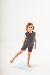 Baby Girl or Boy Black and White Grid Jersey Shortie