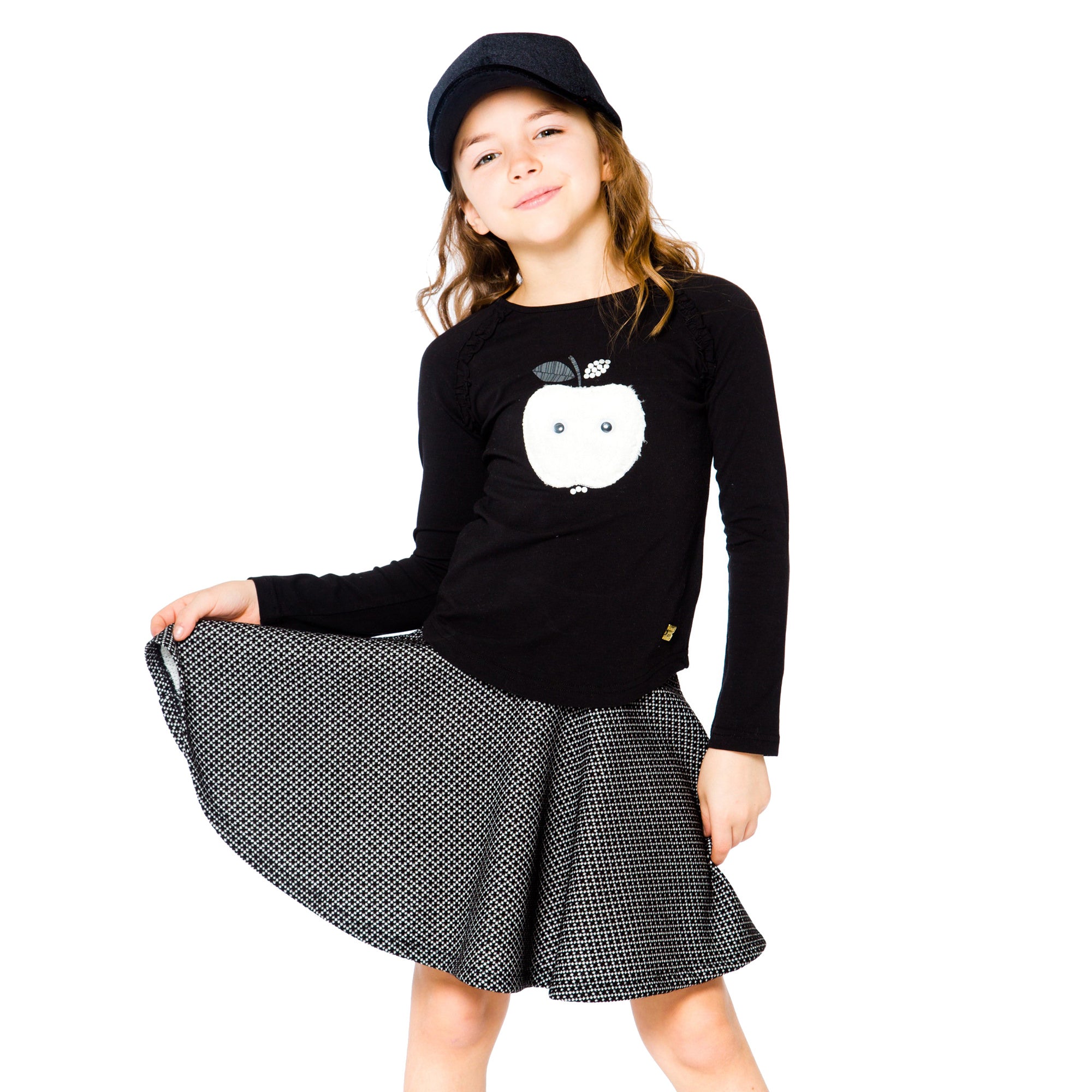 Girls White Apple T-Shirt