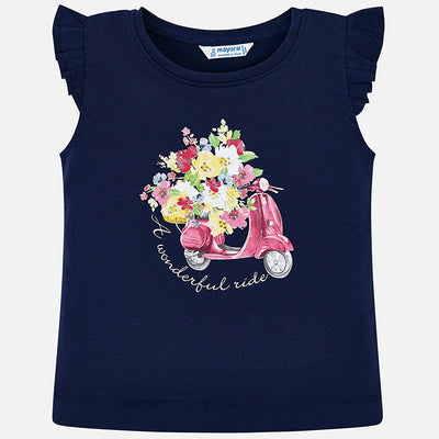 Sleeveless T-Shirt With Design For Girl