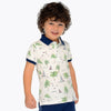 Boys Short Sleeved Patterned Polo Shirt