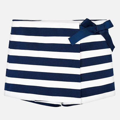 Striped Shorts With Bow For Girl