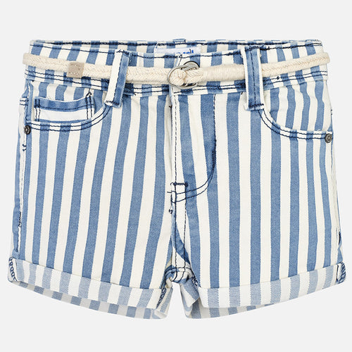 Girls Striped Shorts with Belt