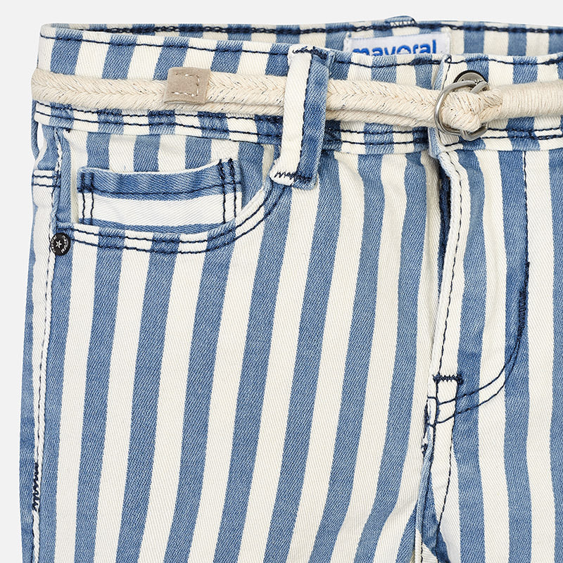 Girls Striped Shorts with Belt
