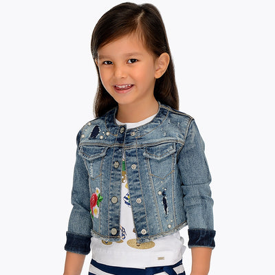 Girls Decorated Denim Jacket