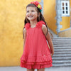Pleated Dress With Ruffles For Girl
