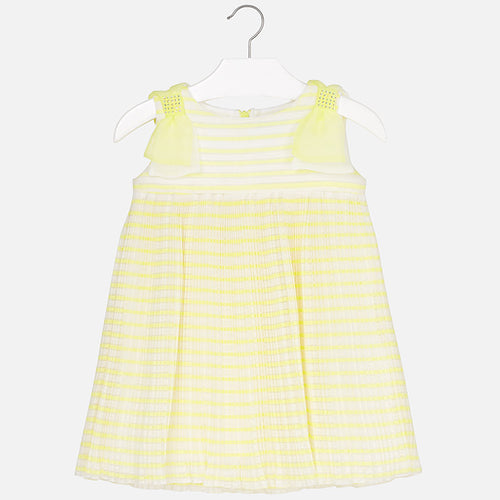 Girls Pleated Bow Dress