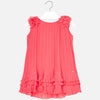 Pleated Dress With Ruffles For Girl