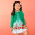 Polka Dot Dress With Floral Border For Girl