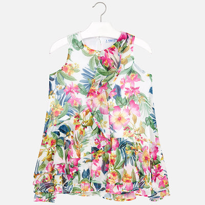Tropical Patterned Dress For Girl