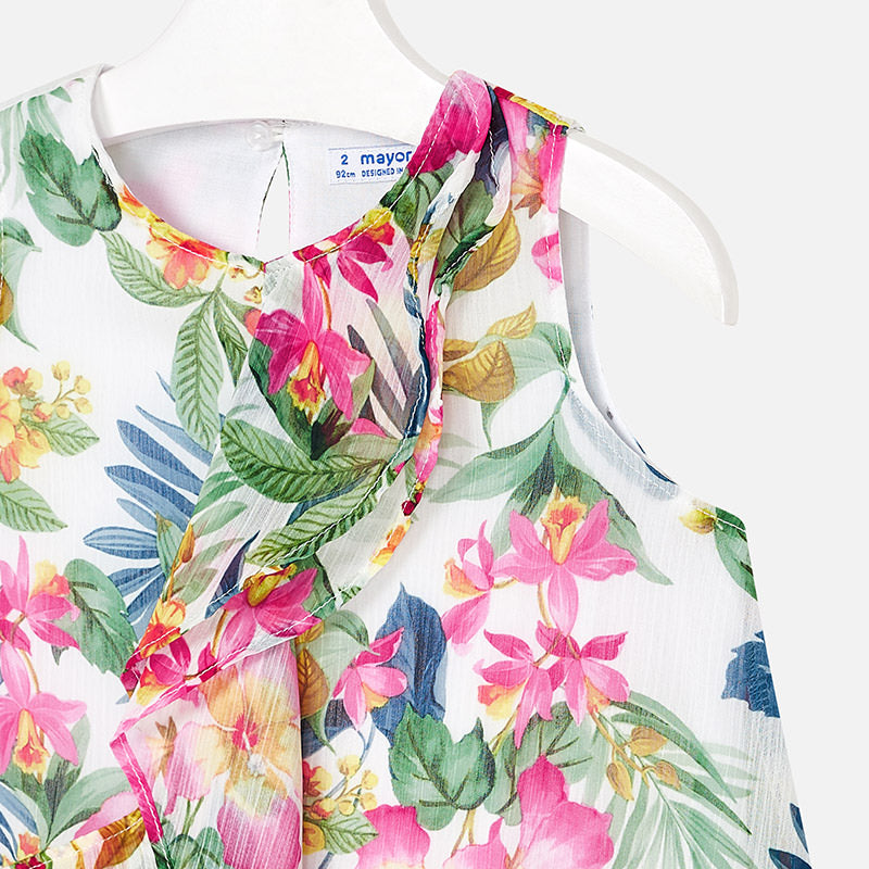 Tropical Patterned Dress For Girl