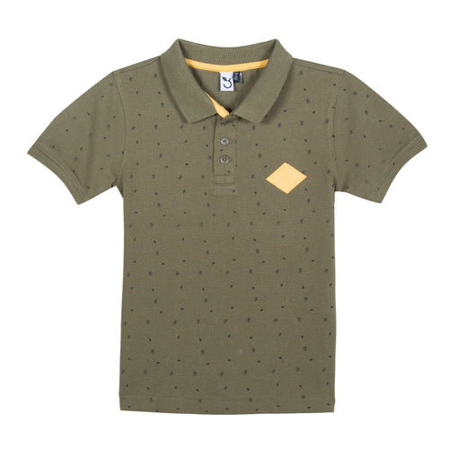 Boys Polka Dot Printed Polo Shirt