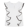 Girls Crepe and Embroidery White Top