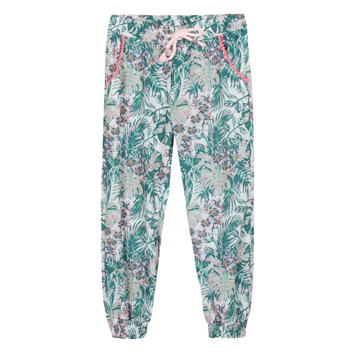 Girls Tropical Print Trousers