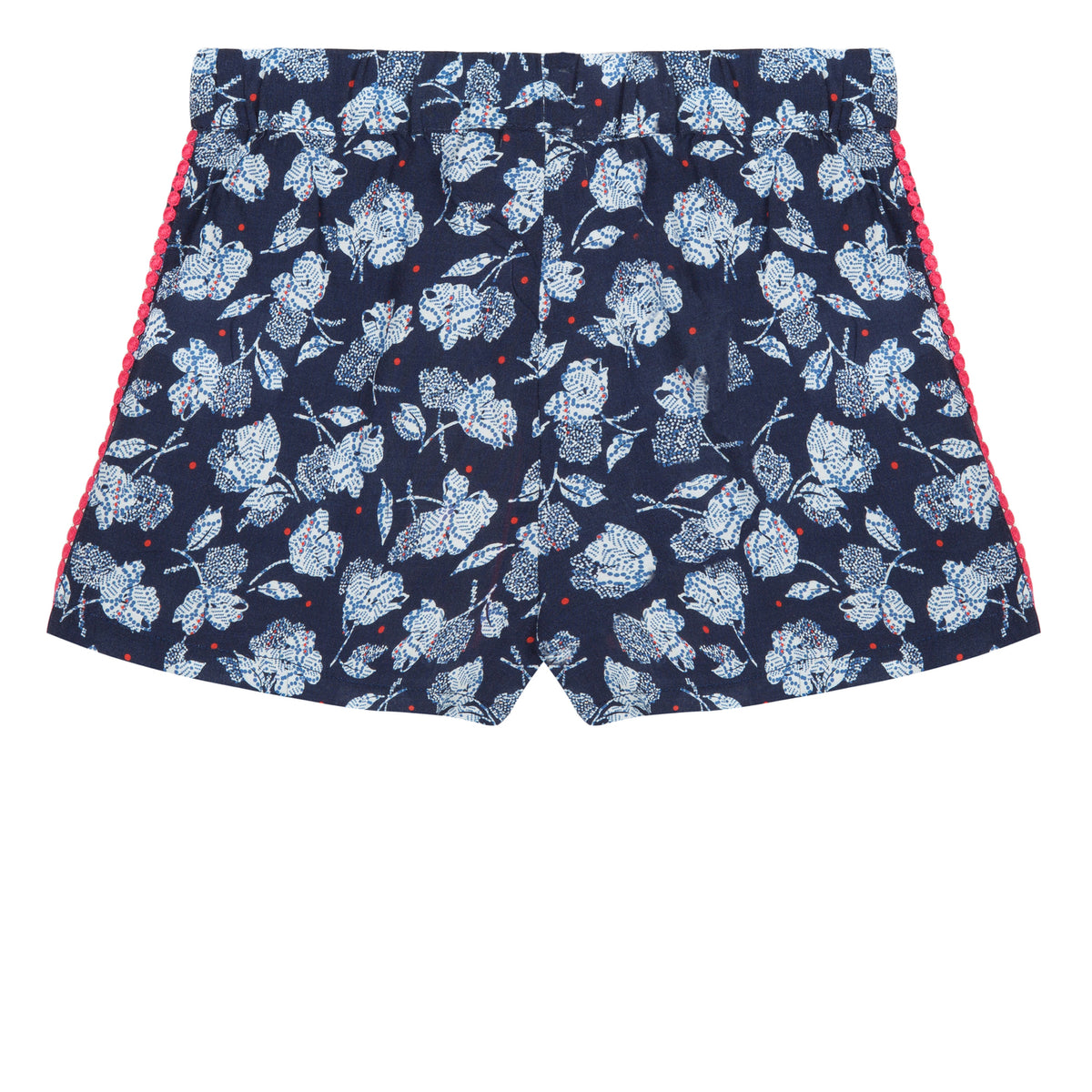 Girls Blue Print Shorts with Tassels