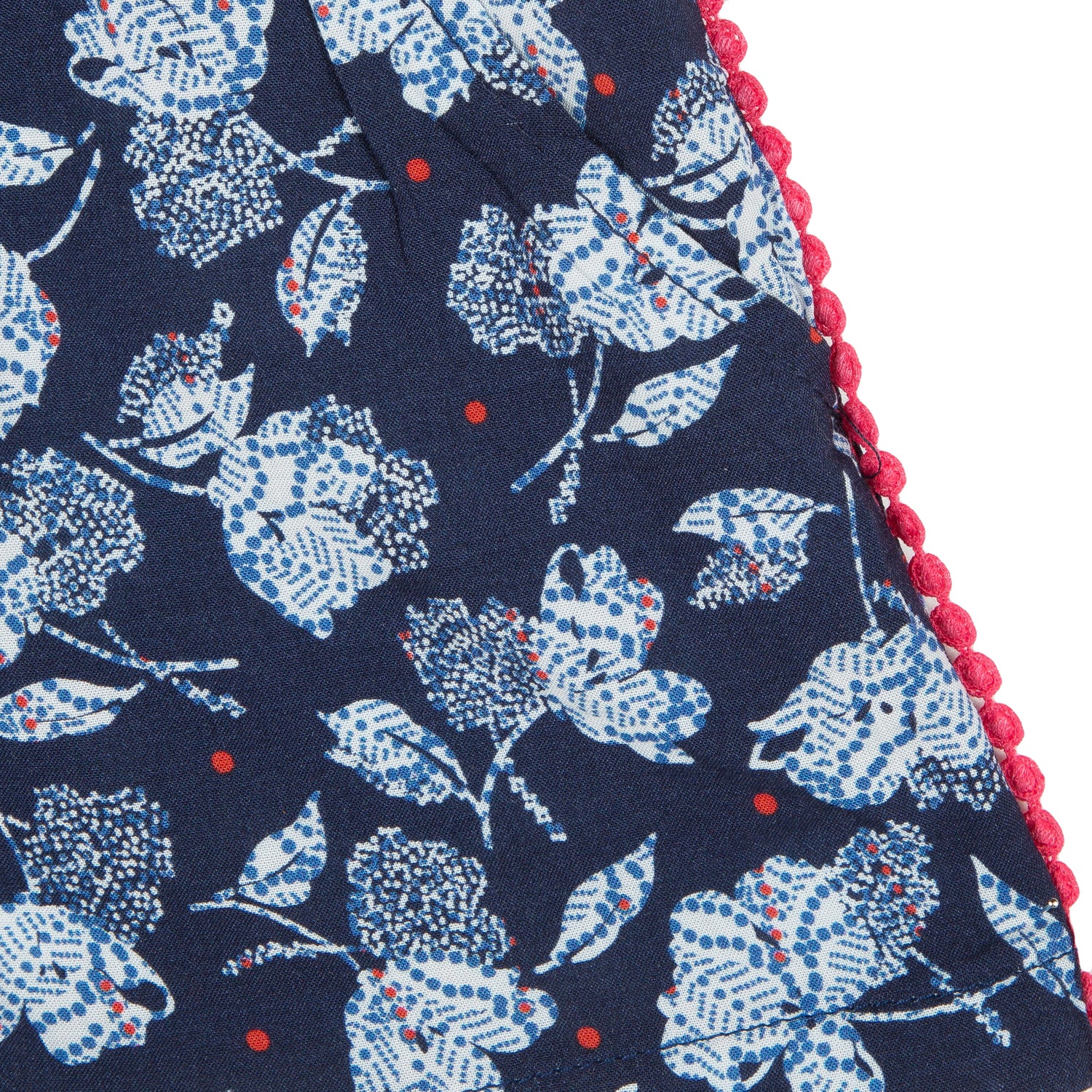 Girls Blue Print Shorts with Tassels