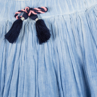 Girls Ocean Blue Skirt With Tassels