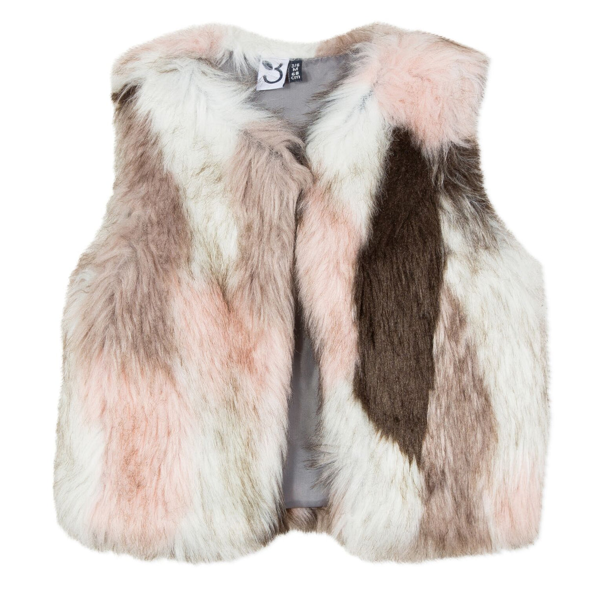 Girls Pink Faux Fur Vest