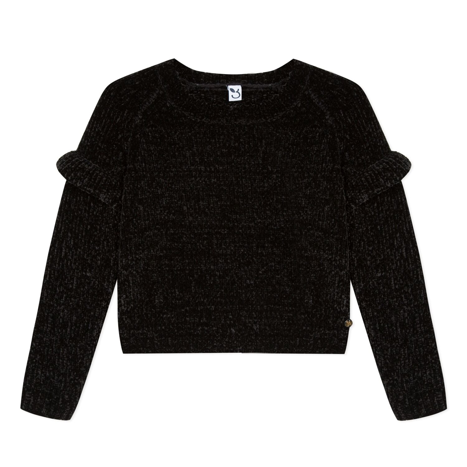 Girls Black Pullover Sweater