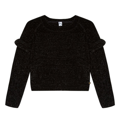 Girls Black Pullover Sweater
