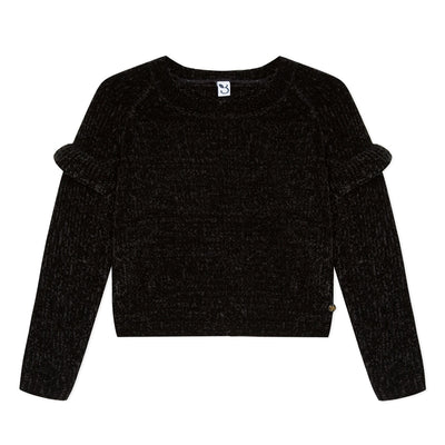 Girls Black Pullover Sweater