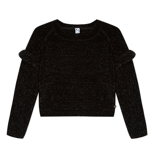 Girls Black Pullover Sweater