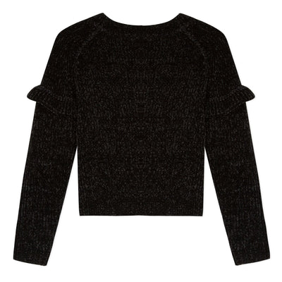 Girls Black Pullover Sweater