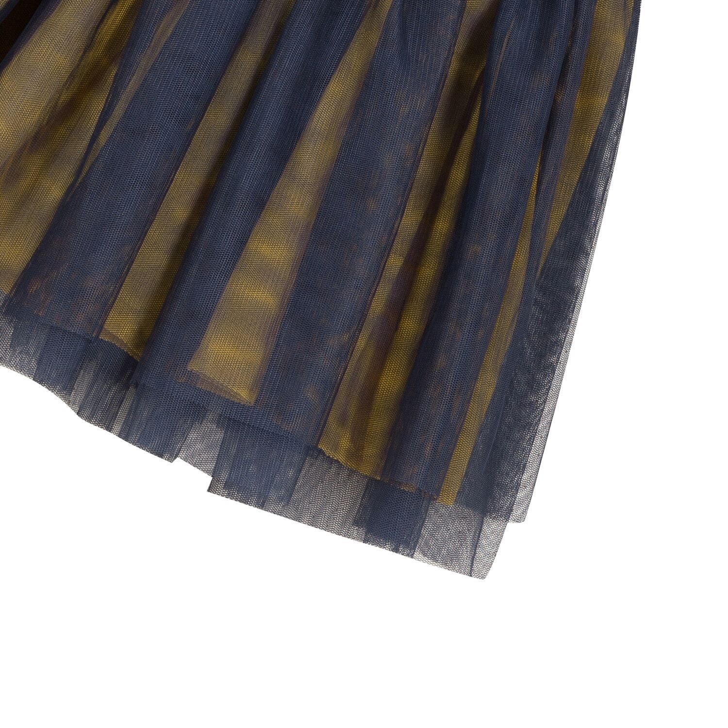 Girls Gold and Navy Fancy Tulle Skirt