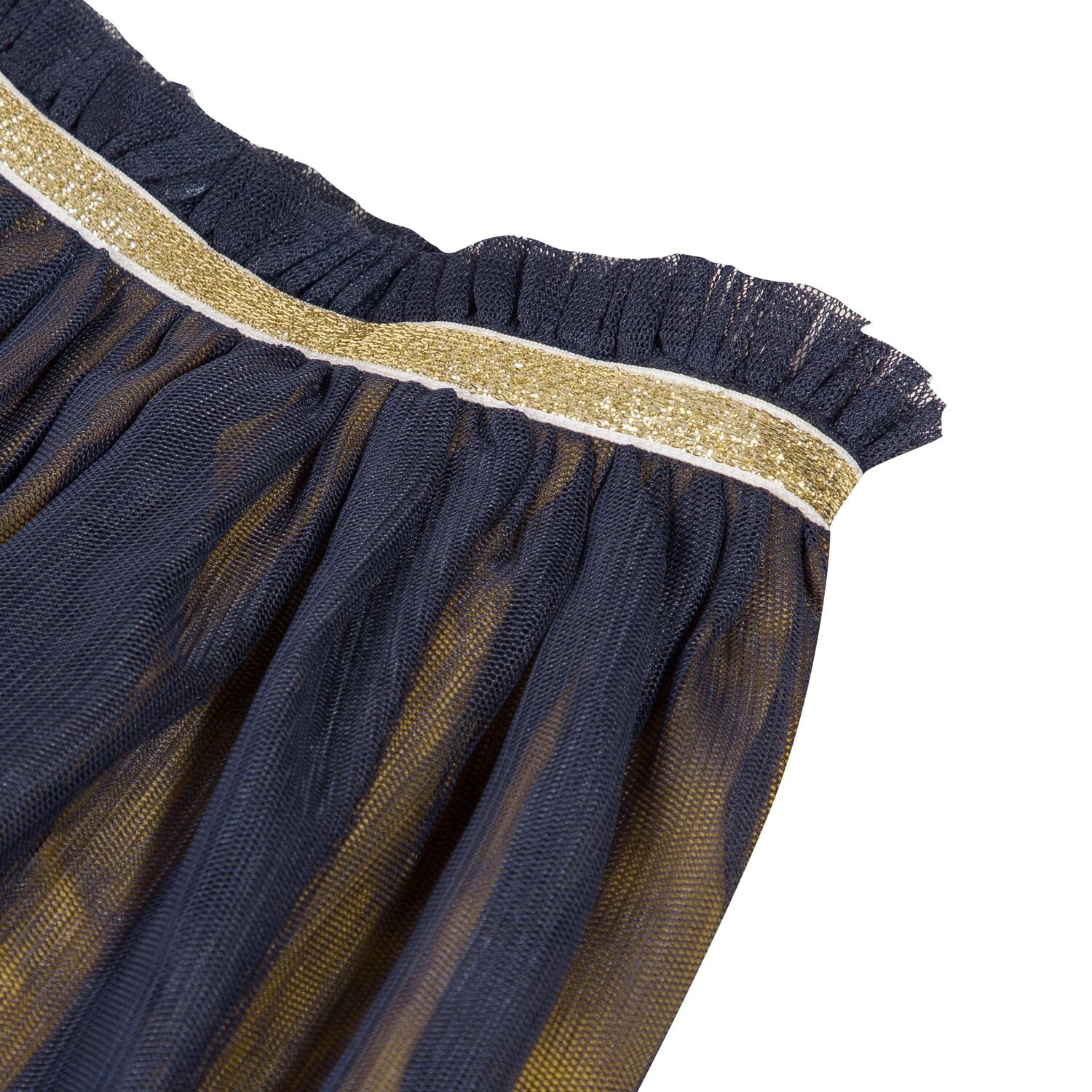 Girls Gold and Navy Fancy Tulle Skirt