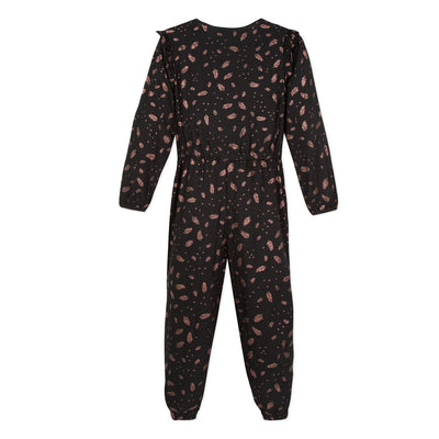 Girls Bronze Leaves Jumpsuit