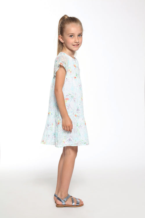 Girls White Plumetis Voile Dress