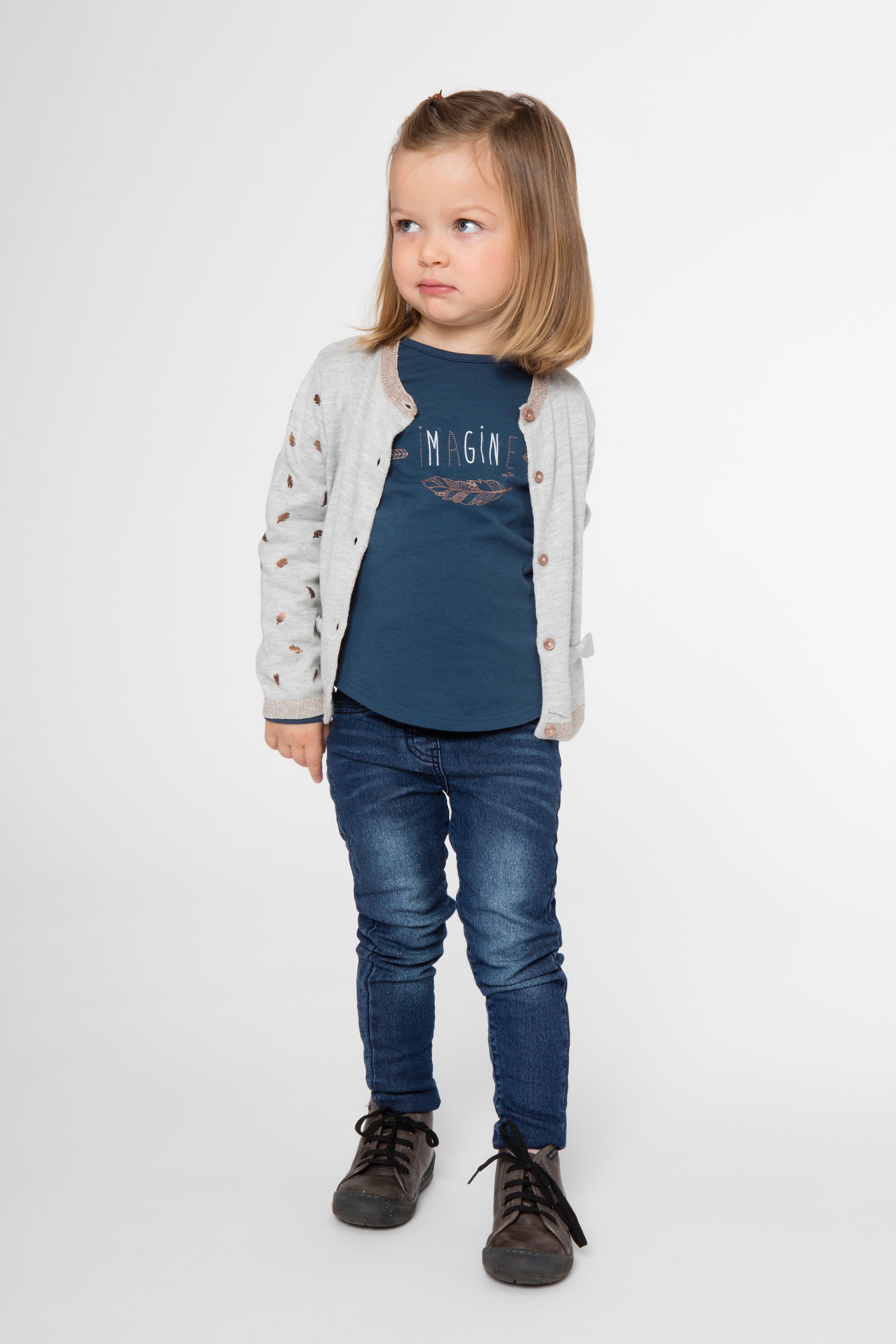 Baby & Toddler Girls Beige Knit Cardigan With Bows