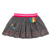 Girls Grey Owl Velours Skirt