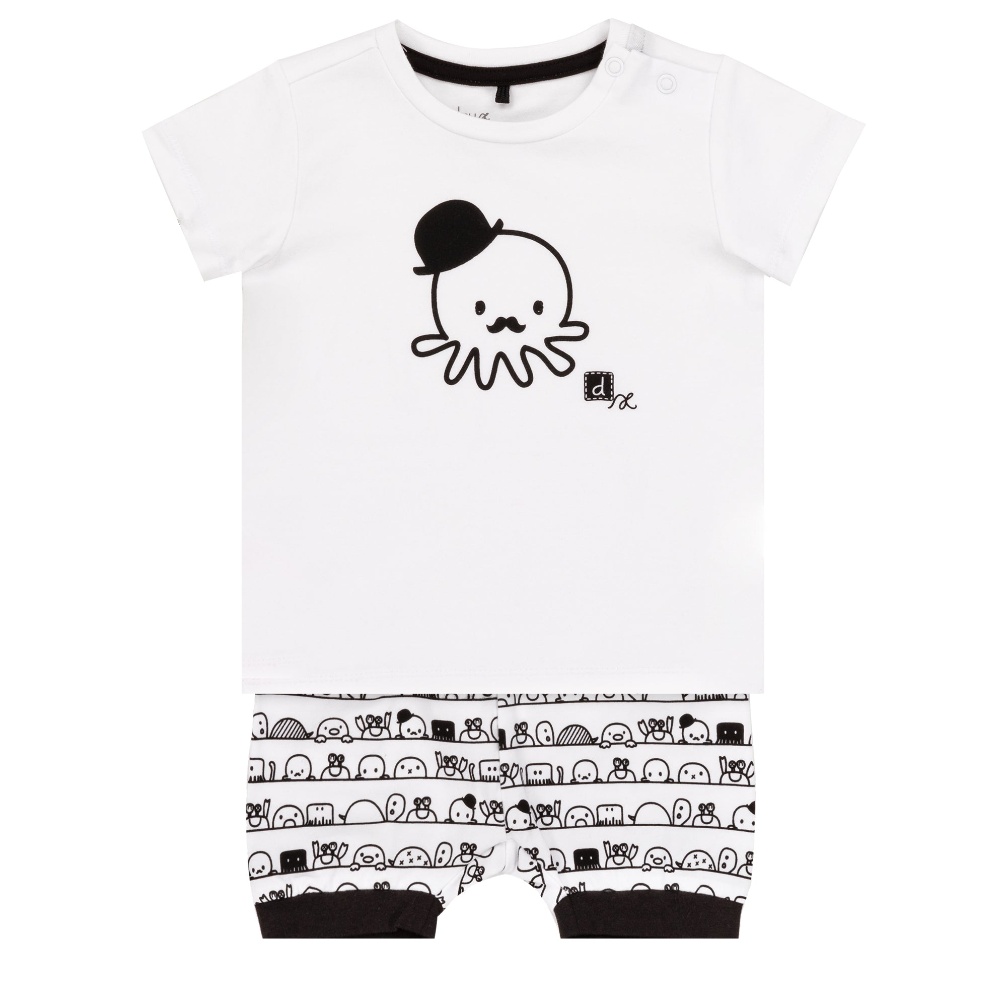 Baby Boys Top & Short Set With Octopus Print