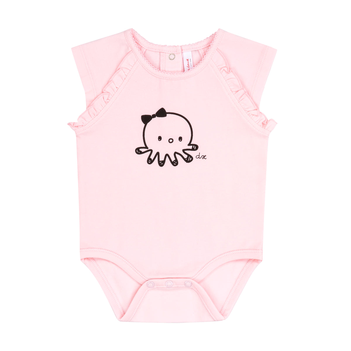 Light Pink Bodysuit With Octopus And Skort Set