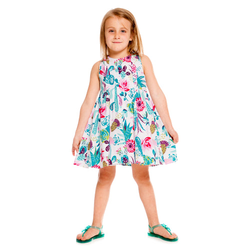 Girls Cactus Print Dress & Biker Leggings Set