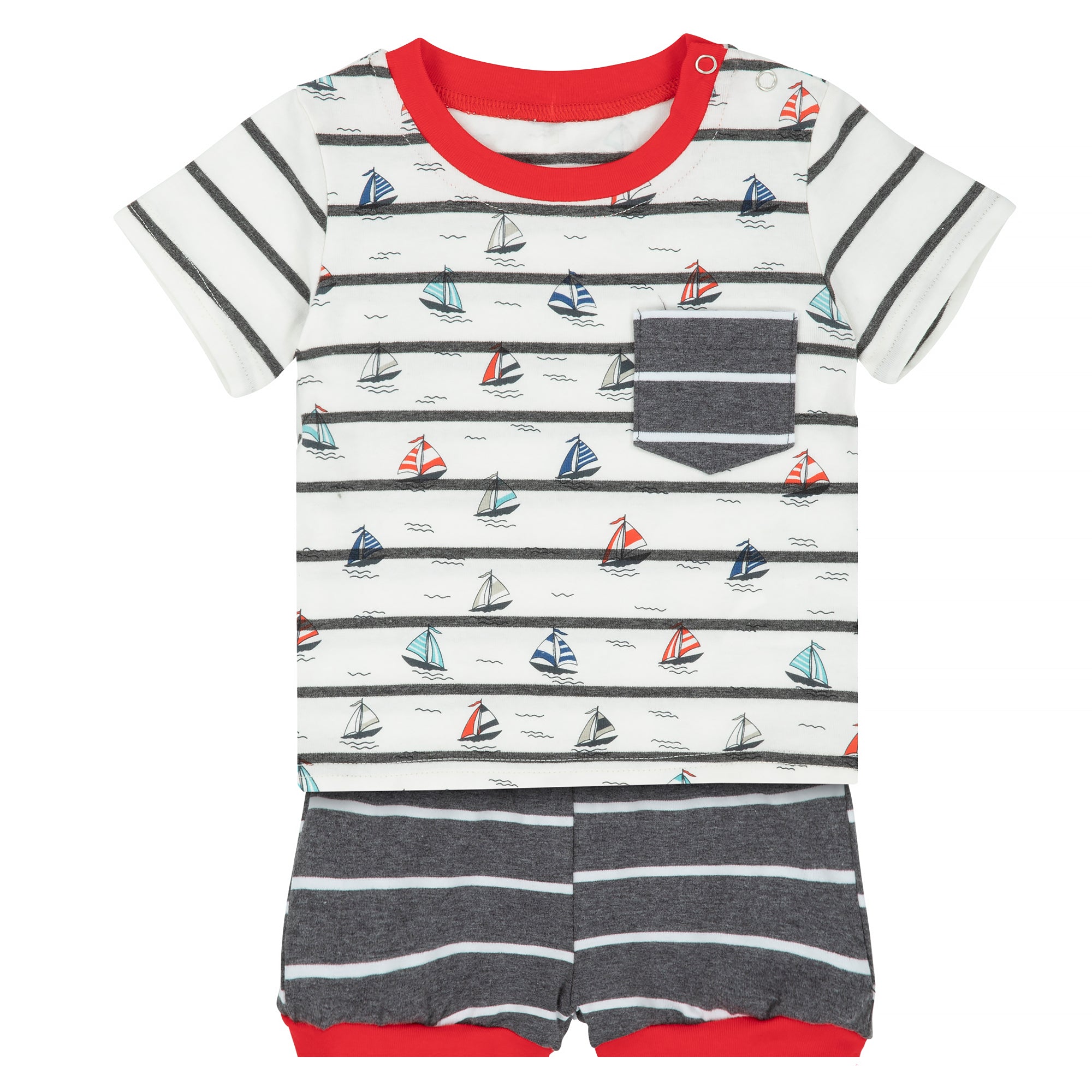 Sail Boats Boys Printed T-Shirt & Short Set