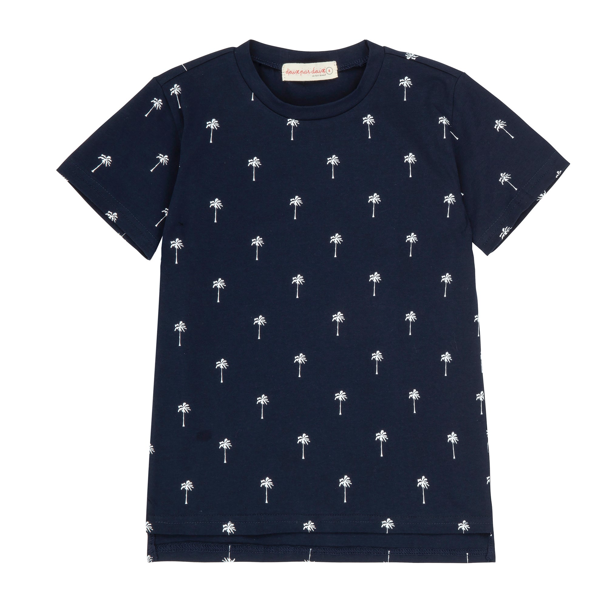 Boys Navy T-Shirt With Palm Tree Print