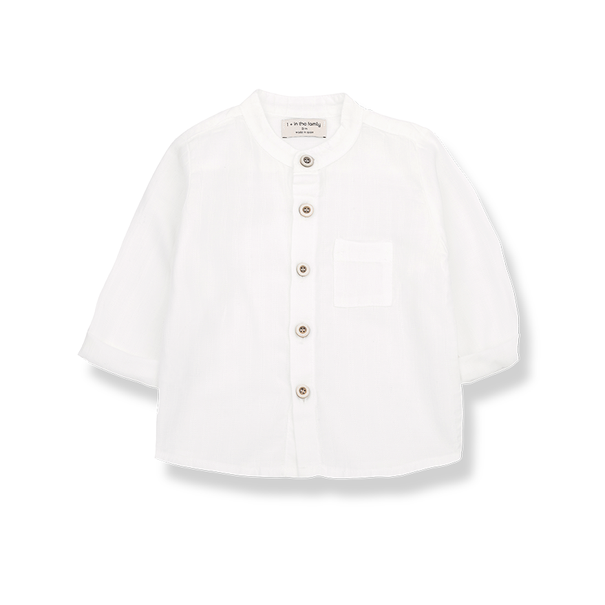 Baby Boys Textured Voile White Shirt