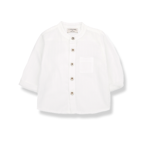 Baby Boys Textured Voile White Shirt