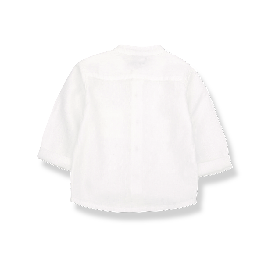 Baby Boys Textured Voile White Shirt