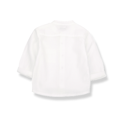 Baby Boys Textured Voile White Shirt