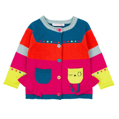 Girls Owl Knit Cardigan