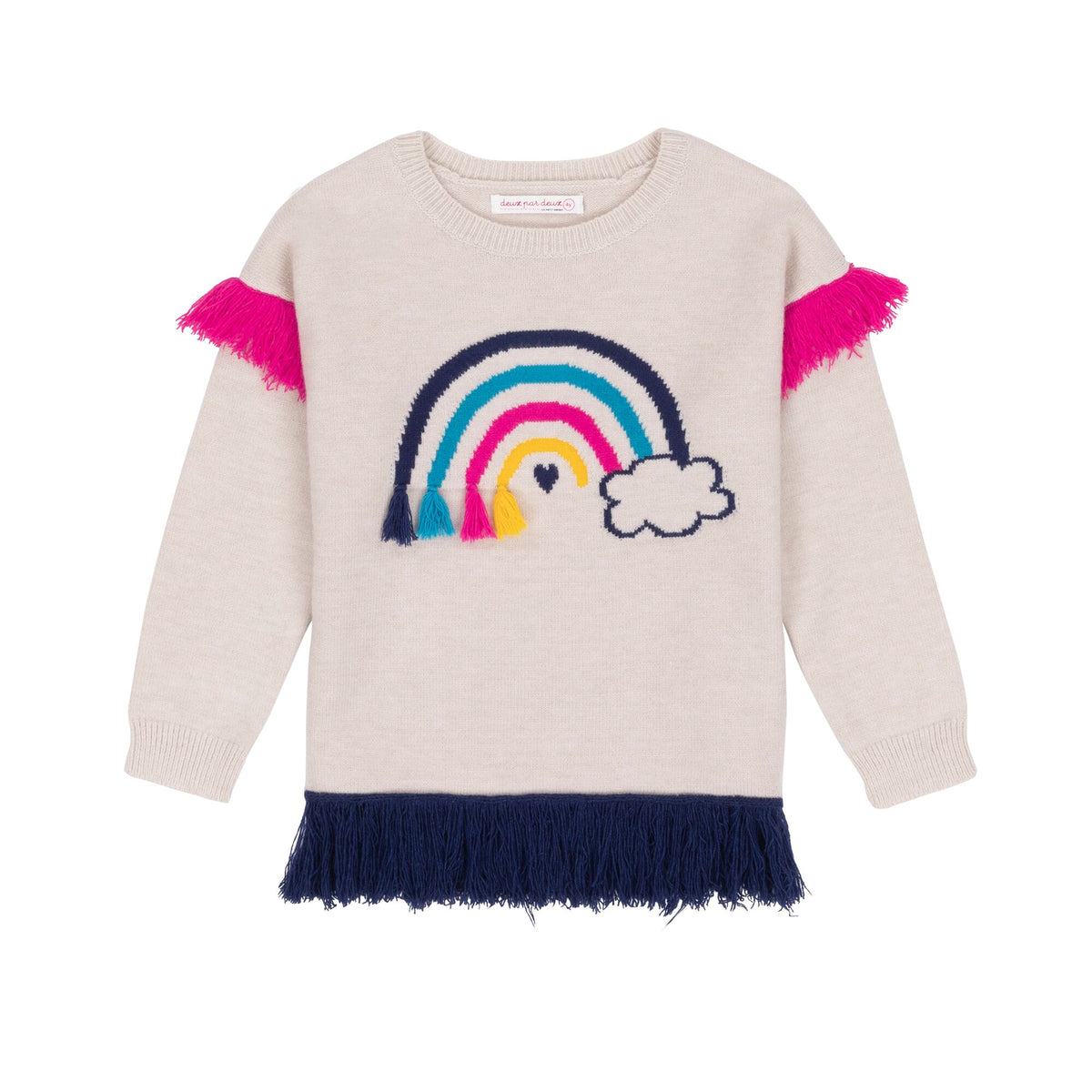 Girls Knitted Rainbow Sweater Top